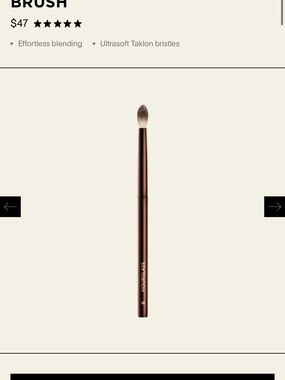 NWT Hourglass Brown Eye Blending Brush - Soft Tapered Taklon